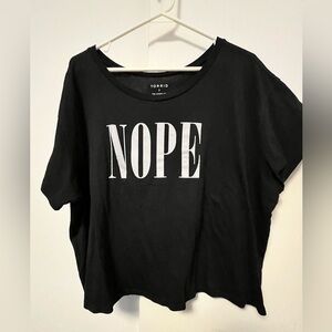 torrid Crop Black Graphic 'NOPE' Short Sleeve Tee